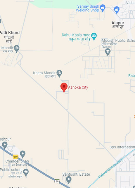 Ashoka City – Palwal location map